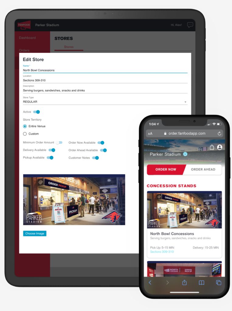 fanfood manager portal store configuration
