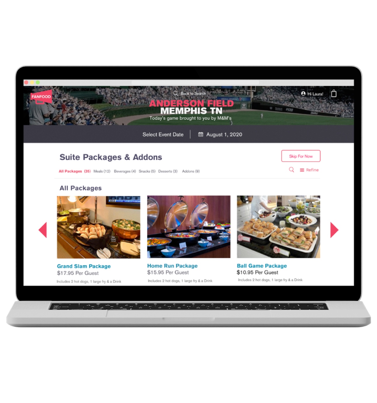 fanfood premium suite meal package booking website